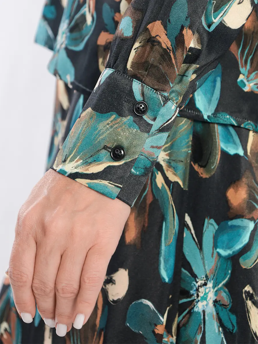 Блуза прямого кроя с цветочным принтом